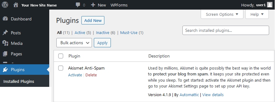 Akismet Anit-Spam plugin